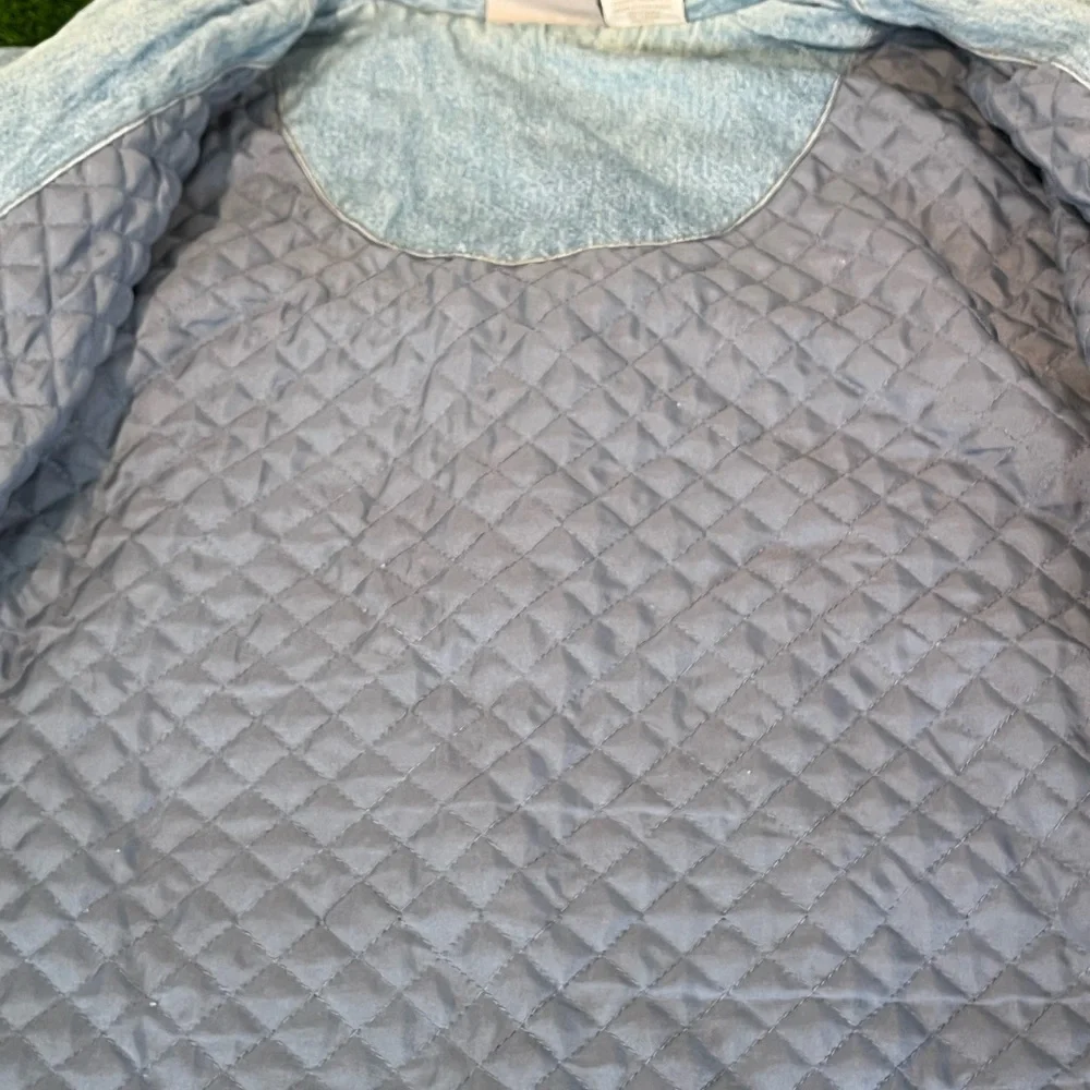 VTG Embroidered Blair Denim Quilted Lined Floral Flower Blue Jacket Womens XL - Picture 9 of 15